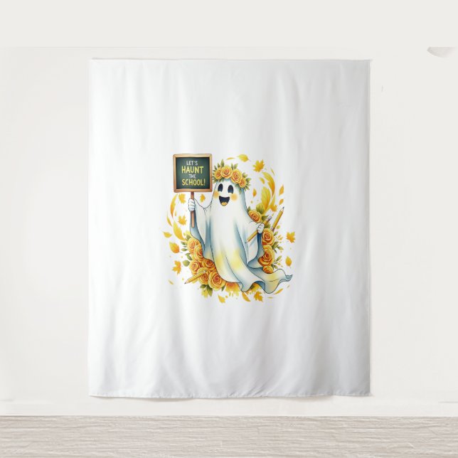 Ghost Haunt School Halloween Tapestry (Front)