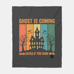 Ghost Haunted House Halloween Vector Design Fleece Blanket