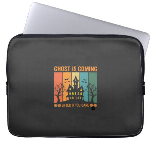 Ghost Haunted House Halloween Vector Design Laptop Sleeve