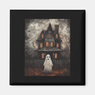 Ghost Haunted House Midnight Halloween Ghost Spook Magnet