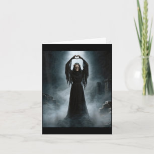 Ghost heart hands mothers day floral skull flowers card