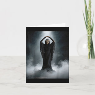 Ghost heart hands mothers day floral skull flowers card