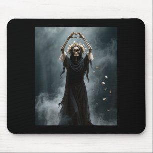 Ghost heart hands mothers day floral skull flowers mouse pad