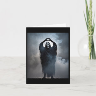 Ghost Heart Hands Scary Face Horror Poster Hallowe Card