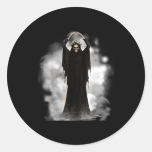 Ghost heart hands scary face mothers day flowers classic round sticker