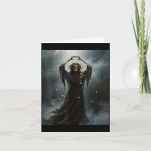 Ghost heart hands scary skeleton mothers day card