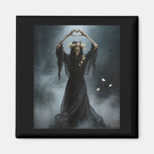Ghost heart hands scary skeleton mothers day magnet