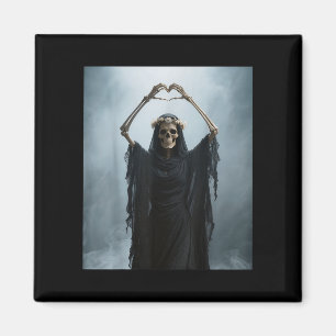 Ghost heart hands scary skeleton mothers day magnet