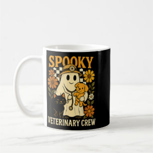 Ghost Holding Black Cat Dog Veterinarian Halloween Coffee Mug