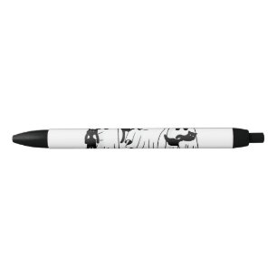 Ghost Holding Black Cat Funny Halloween Cat Lovers Ink Pen