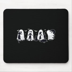 Ghost Holding Black Cat Halloween Black Cat Lover Mouse Pad