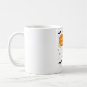 Ghost Holding Pumpkin Balloon Halloween Art Coffee Mug