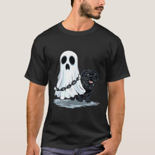 Ghost Holding Puppy Dog Funny Halloween Costume T-Shirt