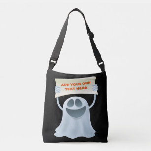 Ghost holding text crossbody bag