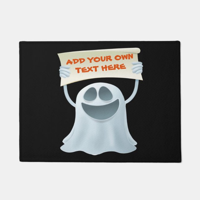 Ghost holding text   doormat (Front)