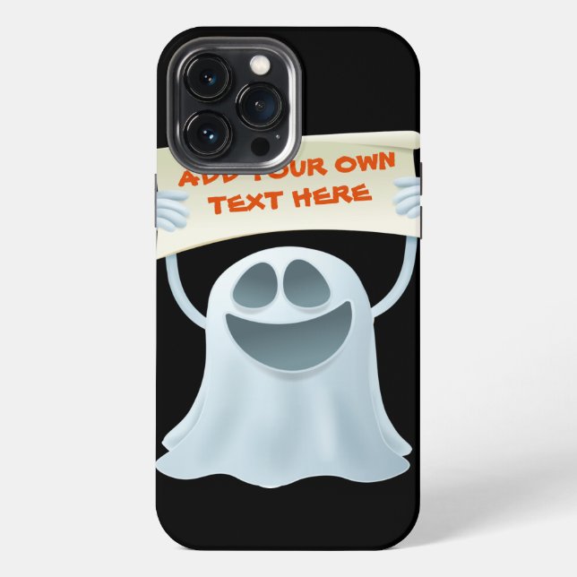Ghost holding text   iPhone case (Back)