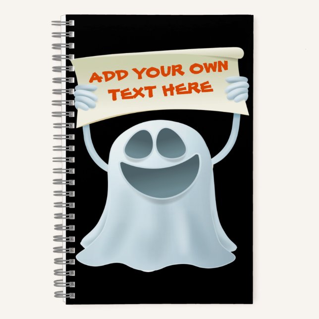 Ghost holding text   notebook (Front)