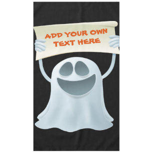 Ghost holding text tablecloth