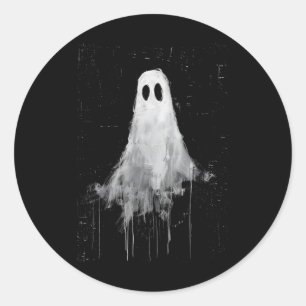 Ghost Horror Spirit Spooky Scary Halloween Goth Ae Classic Round Sticker