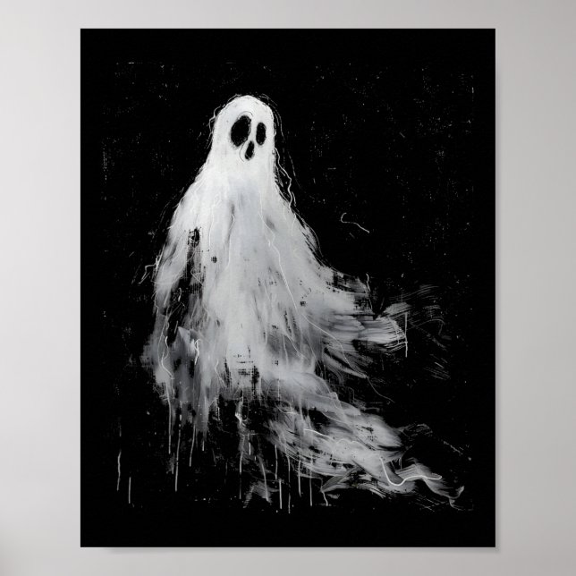 Ghost Horror Spooky Scary Halloween Grunge Aesthet Poster (Front)