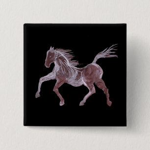 Ghost Horse Dancing 15 Cm Square Badge