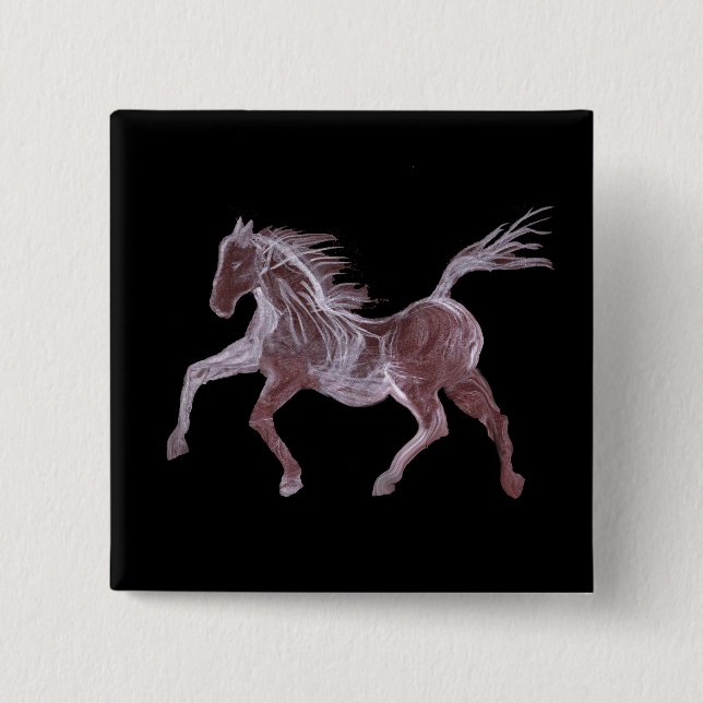 Ghost Horse Dancing 15 Cm Square Badge (Front)