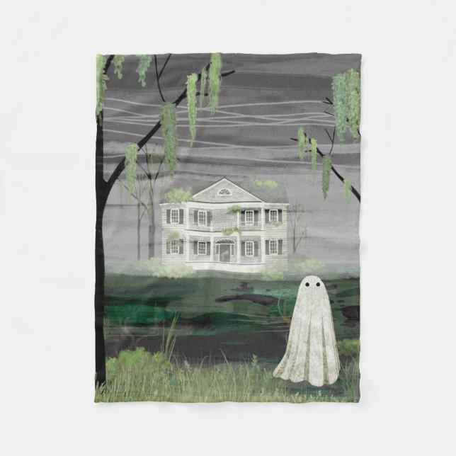 Ghost House Fleece Blanket (Front)