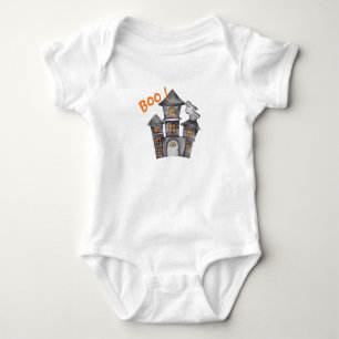 Ghost House Halloween Baby Shower  Baby Bodysuit