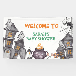 Ghost House Halloween Baby Shower Fall Theme Banner