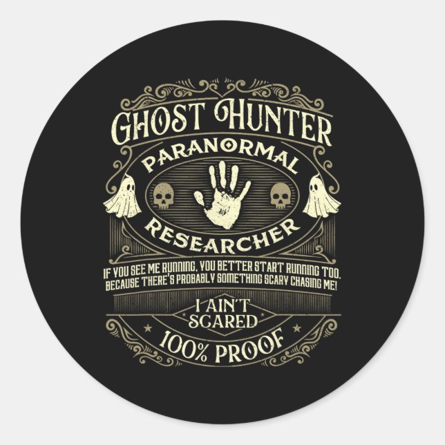 Ghost Hunter - Ghost Hunting Halloween Paranormal  Classic Round Sticker (Front)