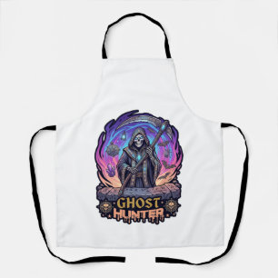Ghost Hunter Grim Reaper Skeleton Scythe Purple Fl Apron
