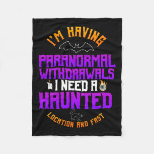 Ghost Hunter Paranormal Hunting Halloween Spirit H Fleece Blanket