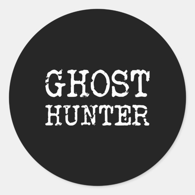 Ghost Hunter Paranormal Investigator Halloween Gif Classic Round Sticker (Front)