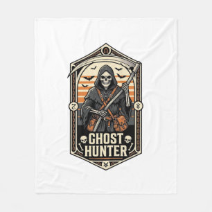 Ghost Hunter Shirt Vintage Reaper Halloween Design Fleece Blanket