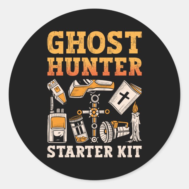 Ghost Hunter Starter Kit Paranormal Ghost Hunting Classic Round Sticker (Front)