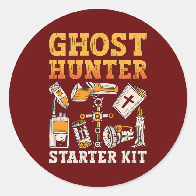 Ghost Hunter Starter Kit Paranormal Hunting Ghost Classic Round Sticker (Front)