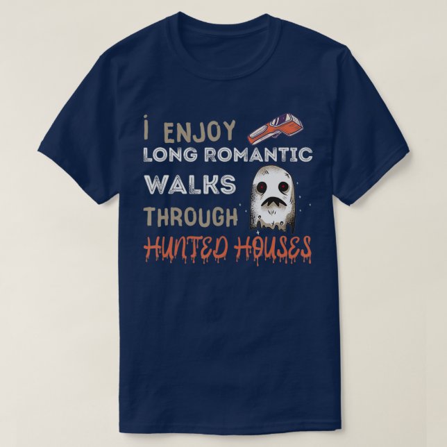 Ghost Hunting Long Romantic Walk Hunted House Para T-Shirt (Design Front)