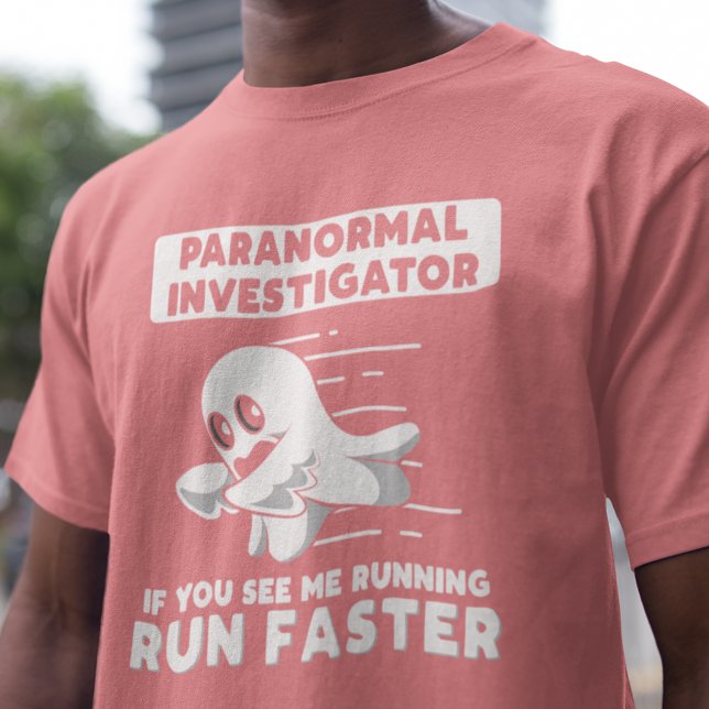 Ghost Hunting Paranormal Investigator Run Faster Tri-Blend Shirt (Paranormal Investigator Halloween Party Mens T-Shirt)