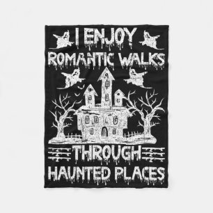 Ghost Hunting Romantic Walks Through Haunted Place Fleece Blanket