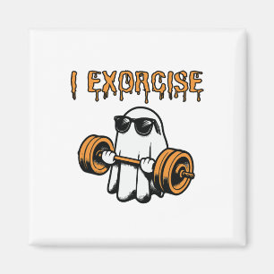 Ghost I Exorcise Funny Gym Exercise Workout Spooky Magnet