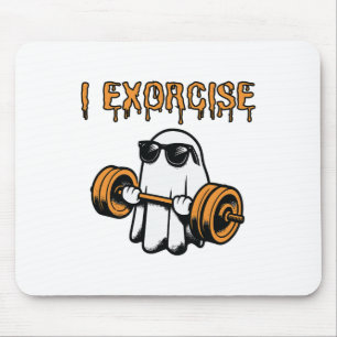 Ghost I Exorcise Funny Gym Exercise Workout Spooky Mouse Pad