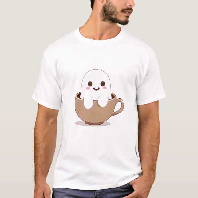 Ghost in a Coffee Cup T-Shirt (Front)