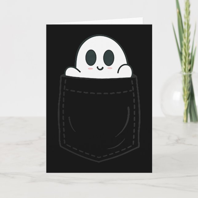 Ghost In Cket Halloween  Card (Front)