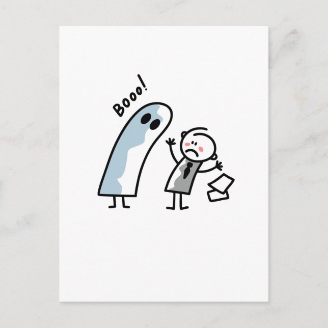Ghost in office postcard (Front)