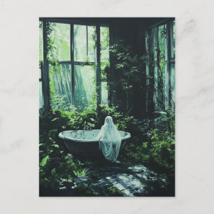 Ghost in the Abandoned House Bathtub Postcard