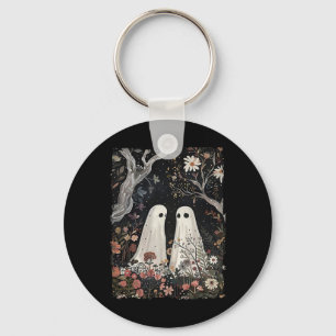 Ghost In The Flower Forest Halloween Spooky Season Key Ring