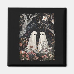 Ghost In The Flower Forest Halloween Spooky Season Magnet