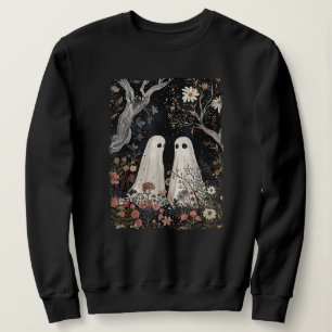Ghost In The Flower Forest Halloween Spooky Season Sweatshirt