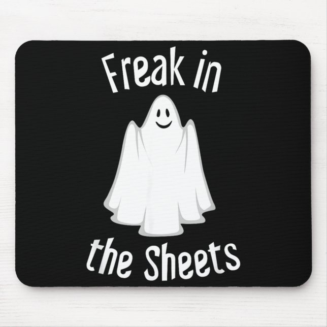Ghost in The Sheets Funny Halloween Costume Mouse Pad (Front)