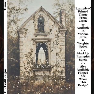 Ghost in the Window, Haunted House DZ7R Decoupage  Tissue Paper